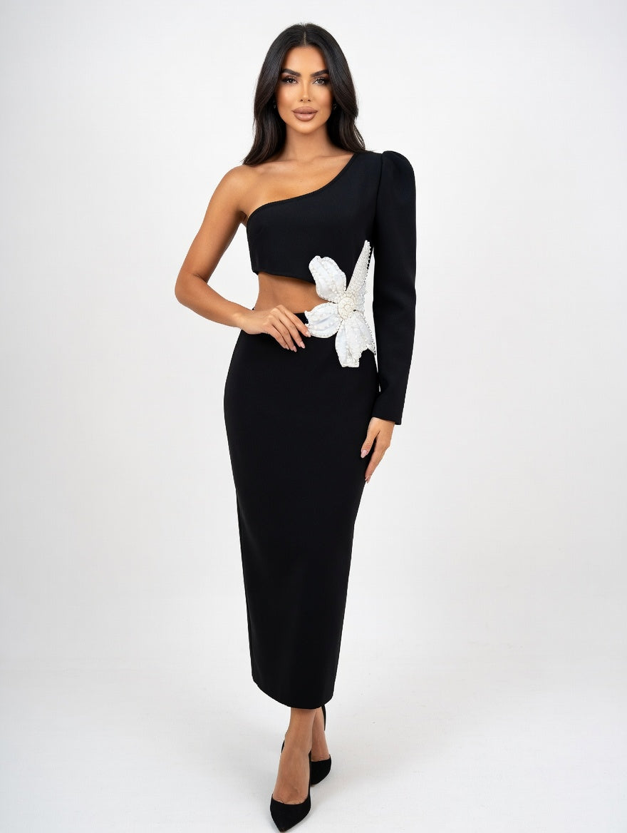 Pearl Flora Asymmetric Gown