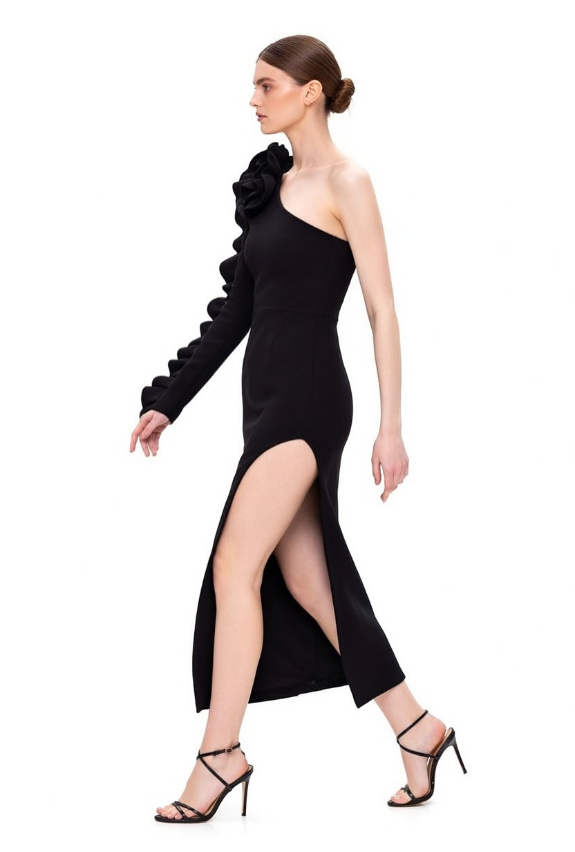 Black Mirage Asymmetry Dress