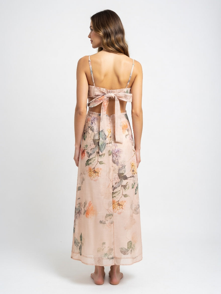 Garden Romance Sheer Overlay Dress