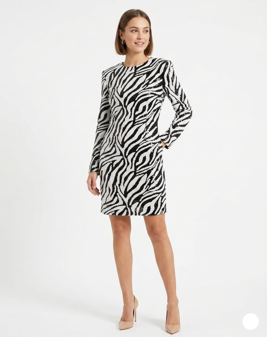 Monochrome Sequin Long Sleeve