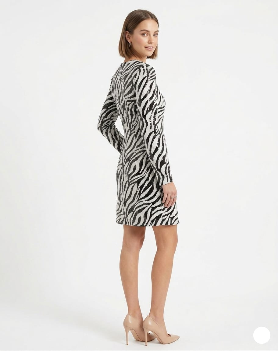 Monochrome Sequin Long Sleeve