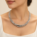 Silver Multi-Strand Necklace – Anaqa — model image