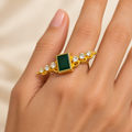 Emerald Square Accent Ring – Anaqa — model image