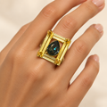 Dark Teardrop Frame Ring – Anaqa — model image