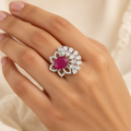 Pink Floral Ring – Anaqa — model image