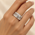 Round Crystal Wide Band Ring – Anaqa — model image