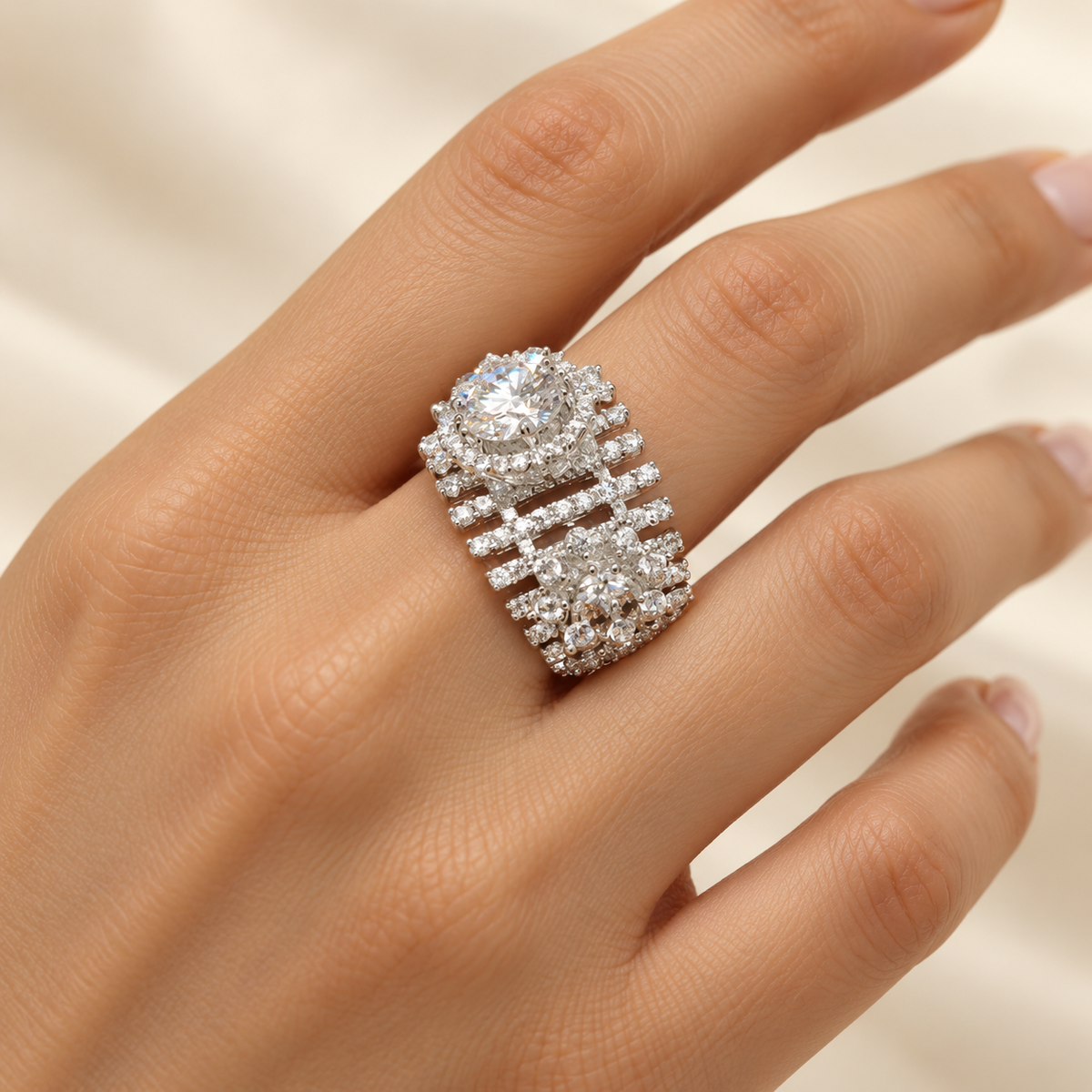Crystal Cascade Ring – Anaqa — model image