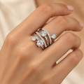 Silver Crystal Cluster Ring – Anaqa — model image