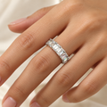 Crystal Baguette Band Ring – Anaqa — model image