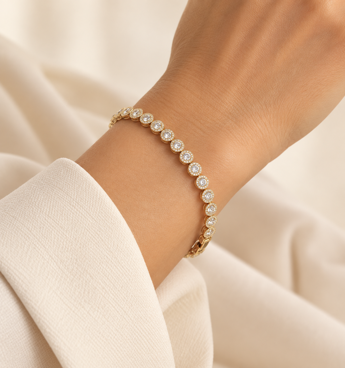 Crystal Halo Bracelet – Anaqa on model