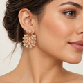 Champagne Fan Earrings – Anaqa — model image