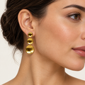 Golden Orb Drop Earrings – Anaqa — model image