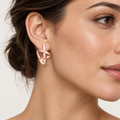 Rose Ribbon Earrings – Anaqa — model image
