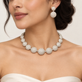 Silver Disc Necklace Set – Anaqa — model image