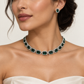Emerald Frame Necklace Set – Anaqa — model image