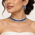Blue Crystal Choker Set – Anaqa — model image