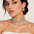 Champagne Accent Choker Set – Anaqa — model image
