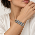 Silver Crystal Link Bracelet – Anaqa — model image