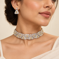 Crystal Leaf Choker Set – Anaqa — model image