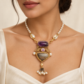 Pearl-Look Sculptural Necklace – Anaqa — model image