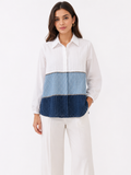BLUE & WHITE PANELLED SHIRT