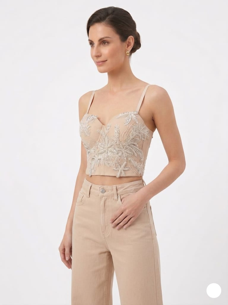 Aria Pearl-Encrusted Bralette