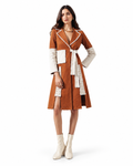 Rust & Ivory Contrast Tailored Shirt Dress