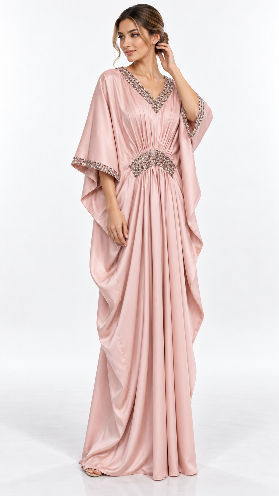 Designer Atelier blush pink — model styling pose 2
