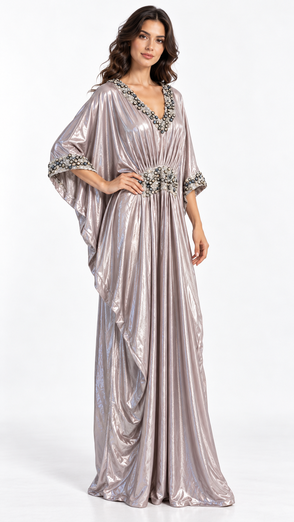 Designer Atelier silver mauve — model styling pose 2
