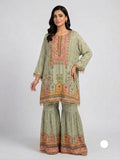 Olive & Pastel Floral Tunic Set
