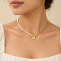 Golden Butterfly Necklace – Mystique — model image