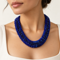 Blue Beaded Choker – Mystique — model image