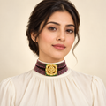 Pink Ribbon Statement Choker – Mystique — model image
