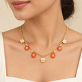 Autumn Floral Charm Necklace – Mystique — model image