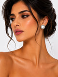 Elegant Pearl Halo Stud Earrings