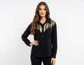 Vesper Sequin Collar Accent Top