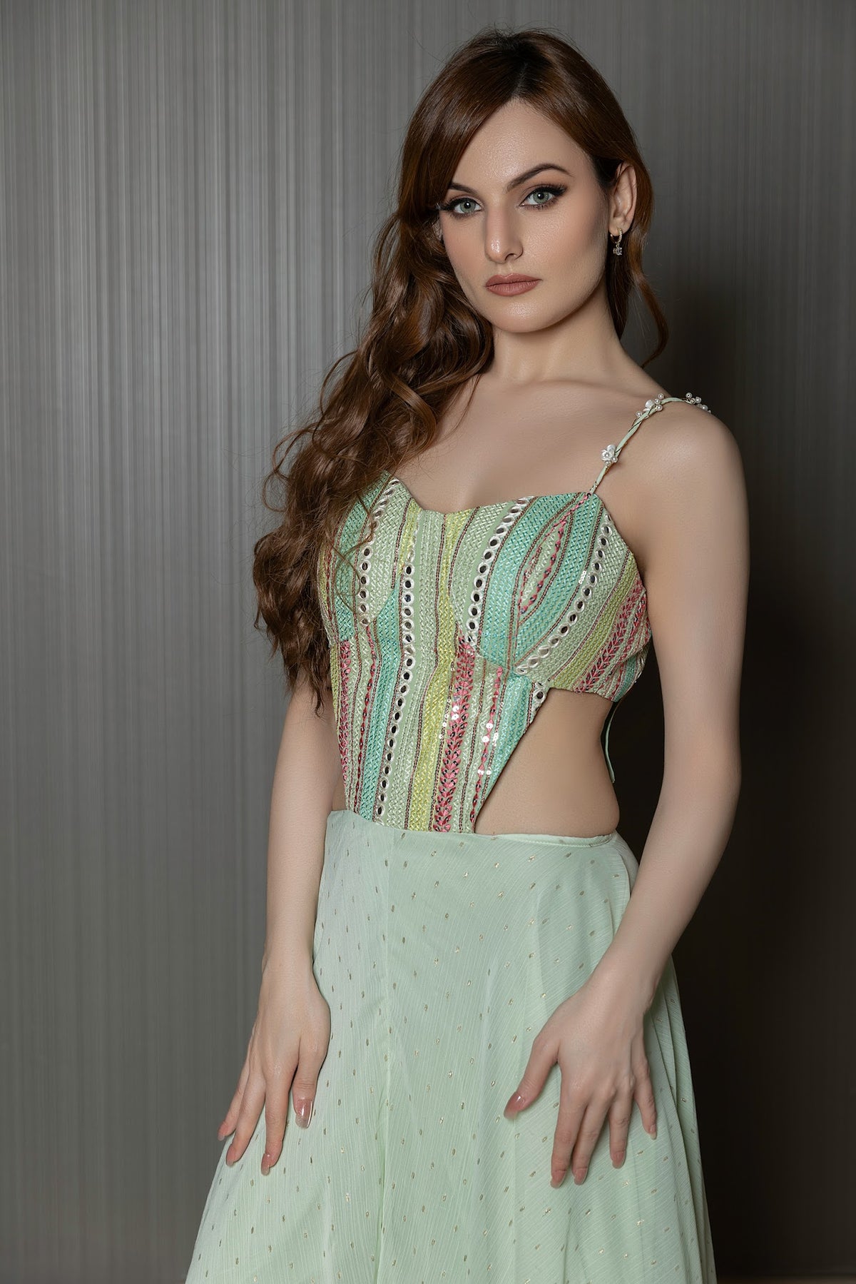 Queen B x Bellissima mirror jumpsuit model view