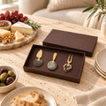 Truffle Agate Cheeseknives Set styled in a home setting