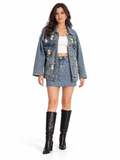 Denim Jacket — AI model styling, white studio background