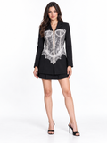 Gabriela Blazer Dress (Lace Black) — AI model styling, white studio background